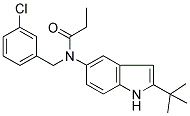 N-(2-TERT-BUTYL-(1H)-INDOL-5-YL)-N-(3-CHLOROBENZYL)PROPANAMIDE 结构式