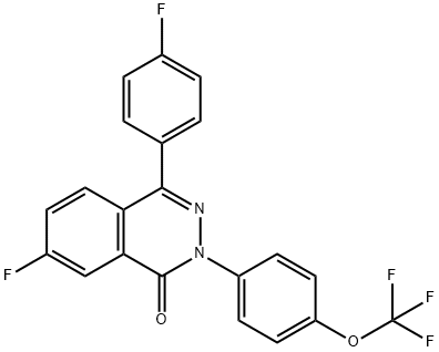 7-FLUORO-4-(4-FLUOROPHENYL)-2-[4-(TRIFLUOROMETHOXY)PHENYL]-1(2H)-PHTHALAZINONE 结构式