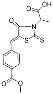 2-((5Z)-5-[4-(METHOXYCARBONYL)BENZYLIDENE]-4-OXO-2-THIOXO-1,3-THIAZOLIDIN-3-YL)PROPANOIC ACID 结构式