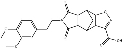 10-(3,4-DIMETHOXYPHENETHYL)-9,11-DIOXO-3-OXA-4,10-DIAZATETRACYCLO[5.5.1.0(2,6).0(8,12)]TRIDEC-4-ENE-5-CARBOXYLIC ACID 结构式