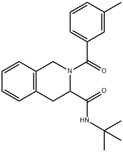 N-(TERT-BUTYL)-2-(3-METHYLBENZOYL)-1,2,3,4-TETRAHYDRO-3-ISOQUINOLINECARBOXAMIDE 结构式