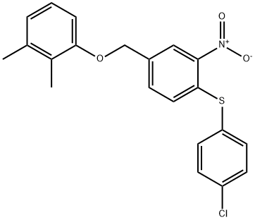 1-((4-[(4-CHLOROPHENYL)SULFANYL]-3-NITROBENZYL)OXY)-2,3-DIMETHYLBENZENE 结构式