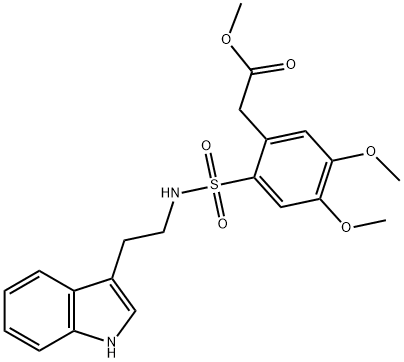 METHYL 2-(2-(((2-INDOL-3-YLETHYL)AMINO)SULFONYL)-4,5-DIMETHOXYPHENYL)ACETATE 结构式