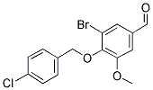 3-BROMO-4-[(4-CHLOROBENZYL)OXY]-5-METHOXYBENZALDEHYDE 结构式