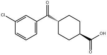 TRANS-4-(3-CHLOROBENZOYL)CYCLOHEXANE-1-CARBOXYLIC ACID 结构式