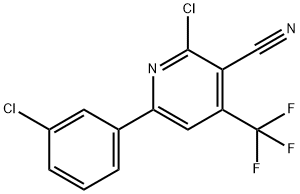 2-CHLORO-6-(3-CHLOROPHENYL)-4-(TRIFLUOROMETHYL)NICOTINONITRILE 结构式