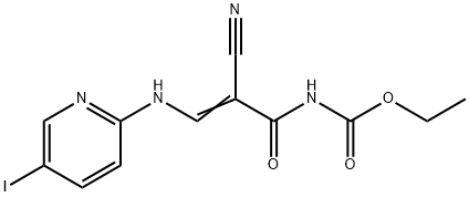 ETHYL N-(2-CYANO-3-[(5-IODO-2-PYRIDINYL)AMINO]ACRYLOYL)CARBAMATE 结构式
