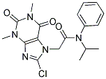 2-(8-CHLORO-1,3-DIMETHYL-2,6-DIOXO-1,2,3,6-TETRAHYDRO-7H-PURIN-7-YL)-N-ISOPROPYL-N-PHENYLACETAMIDE 结构式