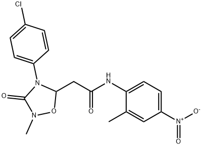 2-[4-(4-Chlorophenyl)-2-methyl-3-oxo-1,2,4-oxadiazolan-5-yl]-N-(2-methyl-4-nitrophenyl)acetamide 结构式