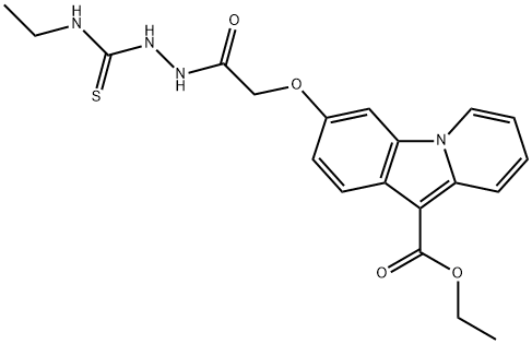 ETHYL 3-(2-(2-[(ETHYLAMINO)CARBOTHIOYL]HYDRAZINO)-2-OXOETHOXY)PYRIDO[1,2-A]INDOLE-10-CARBOXYLATE 结构式