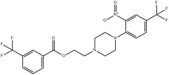 2-(4-[2-NITRO-4-(TRIFLUOROMETHYL)PHENYL]PIPERAZINO)ETHYL 3-(TRIFLUOROMETHYL)BENZENECARBOXYLATE 结构式