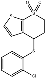 4-[(2-CHLOROPHENYL)SULFANYL]-3,4-DIHYDRO-1LAMBDA6-THIENO[2,3-B]THIOPYRAN-1,1(2H)-DIONE 结构式