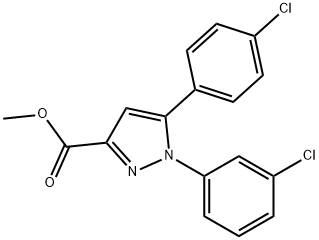 METHYL 1-(3-CHLOROPHENYL)-5-(4-CHLOROPHENYL)-1H-PYRAZOLE-3-CARBOXYLATE 结构式