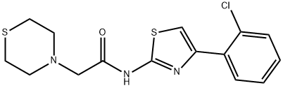 N-[4-(2-Chlorophenyl)-1,3-thiazol-2-yl]-2-(1,4-thiazinan-4-yl)acetamide 结构式