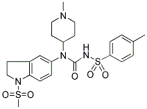 N-[2,3-DIHYDRO-1-(METHYLSULPHONYL)-(1H)-INDOL-5-YL]-N-(1-METHYLPIPERIDIN-4-YL)-N'-[(4-METHYLPHENYL)SULPHONYL]UREA 结构式