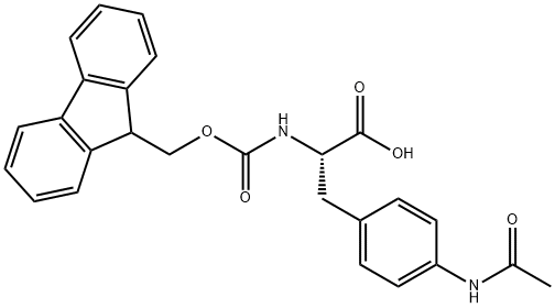 (S)-2-((((9H-芴-9-基)甲氧基)羰基)氨基)-3-(4-乙酰氨基苯基)丙酸 结构式