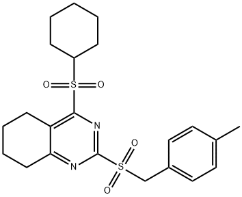 4-(CYCLOHEXYLSULFONYL)-2-[(4-METHYLBENZYL)SULFONYL]-5,6,7,8-TETRAHYDROQUINAZOLINE 结构式