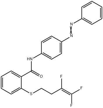 N-(4-[(Z)-2-PHENYLDIAZENYL]PHENYL)-2-[(3,4,4-TRIFLUORO-3-BUTENYL)SULFANYL]BENZENECARBOXAMIDE 结构式