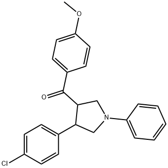 [4-(4-CHLOROPHENYL)-1-PHENYLTETRAHYDRO-1H-PYRROL-3-YL](4-METHOXYPHENYL)METHANONE 结构式