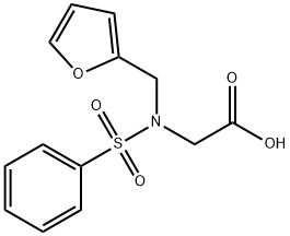 N-(呋喃-2-基甲基)-N-(苯磺酰基)甘氨酸 结构式