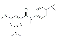 2,6-BIS(DIMETHYLAMINO)-N-(4-TERT-BUTYLPHENYL)PYRIMIDINE-4-CARBOXAMIDE 结构式