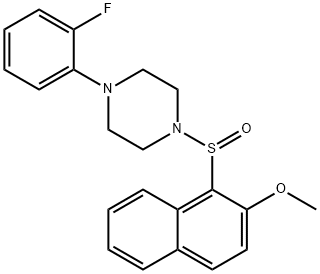 1-(2-FLUOROPHENYL)-4-[(2-METHOXY-1-NAPHTHYL)SULFINYL]PIPERAZINE 结构式