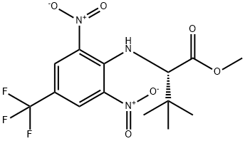 METHYL 2-[2,6-DINITRO-4-(TRIFLUOROMETHYL)ANILINO]-3,3-DIMETHYLBUTANOATE 结构式