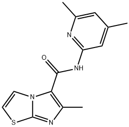 N-(4,6-Dimethyl-2-pyridinyl)-6-methylimidazo[2,1-b][1,3]thiazole-5-carboxamide 结构式