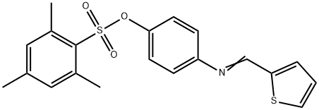 4-[(2-THIENYLMETHYLENE)AMINO]PHENYL 2,4,6-TRIMETHYLBENZENESULFONATE 结构式