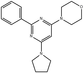 4-[2-PHENYL-6-(1-PYRROLIDINYL)-4-PYRIMIDINYL]MORPHOLINE 结构式