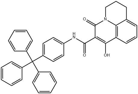 7-HYDROXY-5-OXO-N-(4-TRITYLPHENYL)-2,3-DIHYDRO-1H,5H-PYRIDO[3,2,1-IJ]QUINOLINE-6-CARBOXAMIDE 结构式