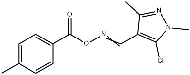 5-CHLORO-1,3-DIMETHYL-4-(([(4-METHYLBENZOYL)OXY]IMINO)METHYL)-1H-PYRAZOLE 结构式