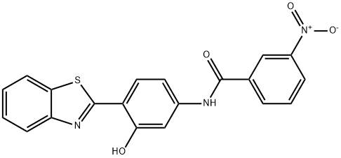 N-(4-BENZOTHIAZOL-2-YL-3-HYDROXY-PHENYL)-3-NITRO-BENZAMIDE 结构式