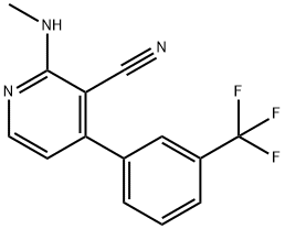 2-(METHYLAMINO)-4-[3-(TRIFLUOROMETHYL)PHENYL]NICOTINONITRILE 结构式