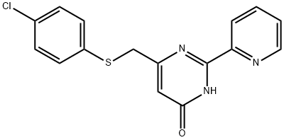 6-([(4-CHLOROPHENYL)SULFANYL]METHYL)-2-(2-PYRIDINYL)-4-PYRIMIDINOL 结构式