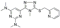 4-(4-METHYL-5-((2-PYRIDINYLMETHYL)THIO)-(4H)-1,2,4-TRIAZOL-3-YL)-N,N,N',N'-TETRAMETHYLPYRIMIDINE-2,6-DIAMINE 结构式