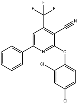 2-(2,4-DICHLOROPHENOXY)-6-PHENYL-4-(TRIFLUOROMETHYL)NICOTINONITRILE 结构式