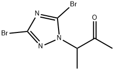 3-(3,5-DIBROMO-1H-1,2,4-TRIAZOL-1-YL)-2-BUTANONE 结构式