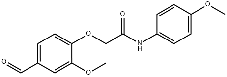 2-(4-甲酰基-2-甲氧基苯氧基)-N-(4-甲氧基苯基)乙酰胺 结构式