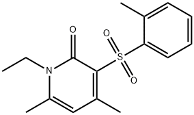 1-ETHYL-4,6-DIMETHYL-3-[(2-METHYLPHENYL)SULFONYL]-2(1H)-PYRIDINONE 结构式