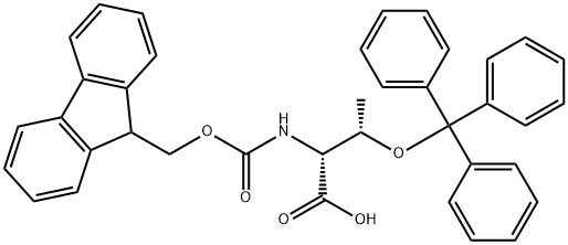 FMOC-O-三苯甲基-D-苏氨酸 结构式