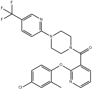 2-(4-Chloro-2-methylphenoxy)(3-pyridyl) 4-(5-(trifluoromethyl)(2-pyridyl))piperazinyl ketone 结构式