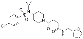 4-[4-[((4-CHLOROPHENYL)SULPHONYL)CYCLOPROPYLAMINO]PIPERIDIN-1-YL]-4-OXO-N-TETRAHYDROFURFURYLBUTANAMIDE 结构式