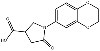 1-(2,3-二氢-1,4-苯并二氧杂芑-6-基)-5-氧代吡咯烷-3-羧酸 结构式