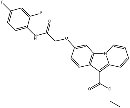 ETHYL 3-[2-(2,4-DIFLUOROANILINO)-2-OXOETHOXY]PYRIDO[1,2-A]INDOLE-10-CARBOXYLATE 结构式