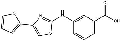 3-(4-THIOPHEN-2-YL-THIAZOL-2-YLAMINO)-BENZOIC ACID 结构式