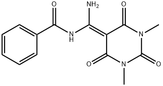N-[Amino(1,3-dimethyl-2,4,6-trioxotetrahydropyrimidin-5(2H)-ylidene)methyl]benzamide 结构式