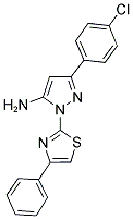 3-(4-CHLOROPHENYL)-1-(4-PHENYL-1,3-THIAZOL-2-YL)-1H-PYRAZOL-5-AMINE 结构式