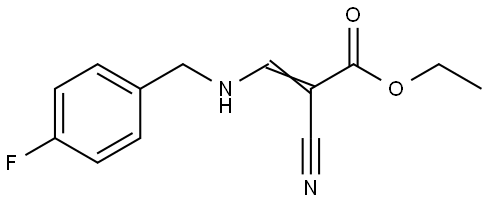 Ethyl 2-nitrilo-3-(((4-fluorophenyl)methyl)amino)prop-2-enoate 结构式