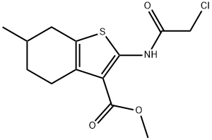 2-[(氯乙酰基)氨基]-6-甲基-4,5,6,7-四氢-1-苯并噻吩-3-甲酸甲酯 结构式